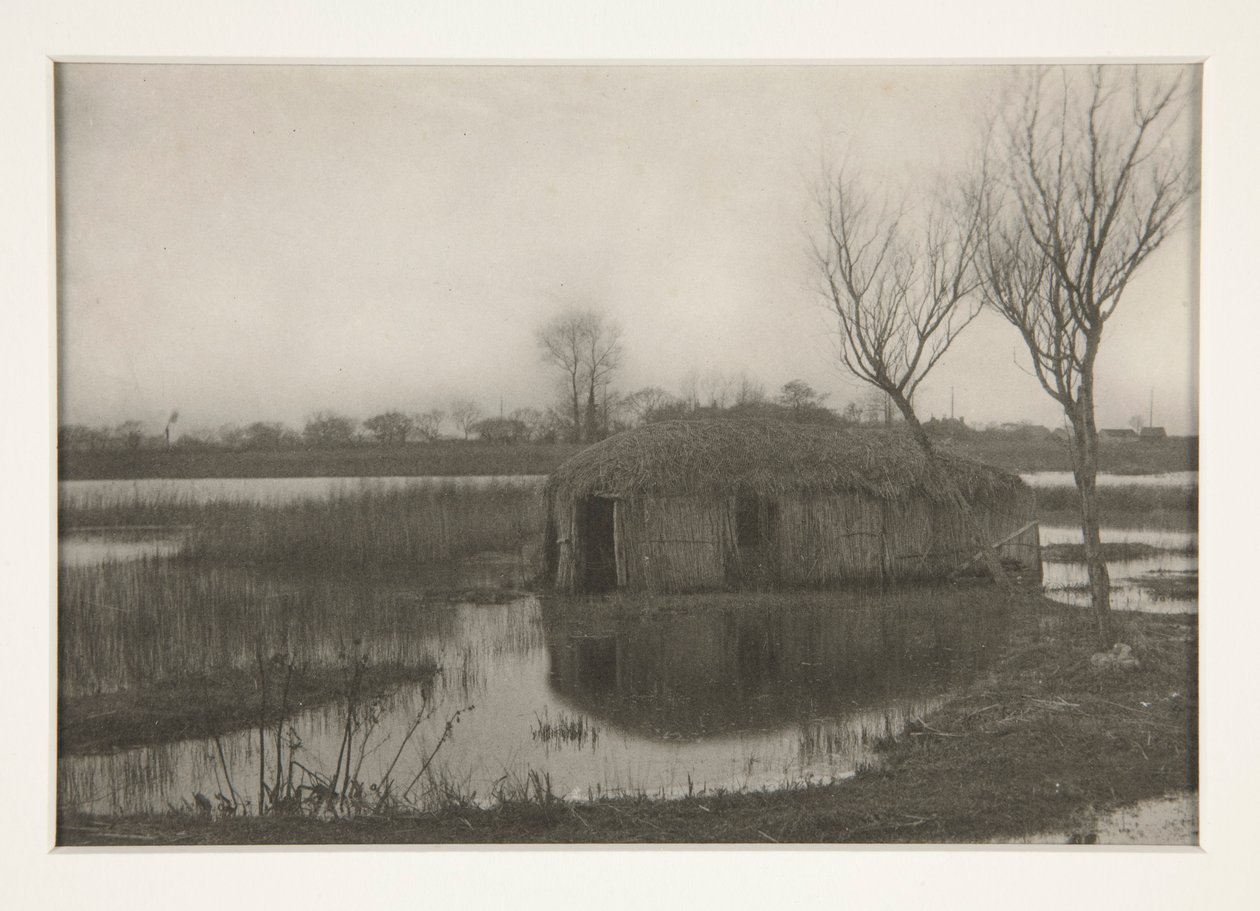 A Reed Boat-House ، Plate XXXI من الحياة والمناظر الطبيعية على ألواح نورفولك بواسطة بيتر هنري ايمرسون