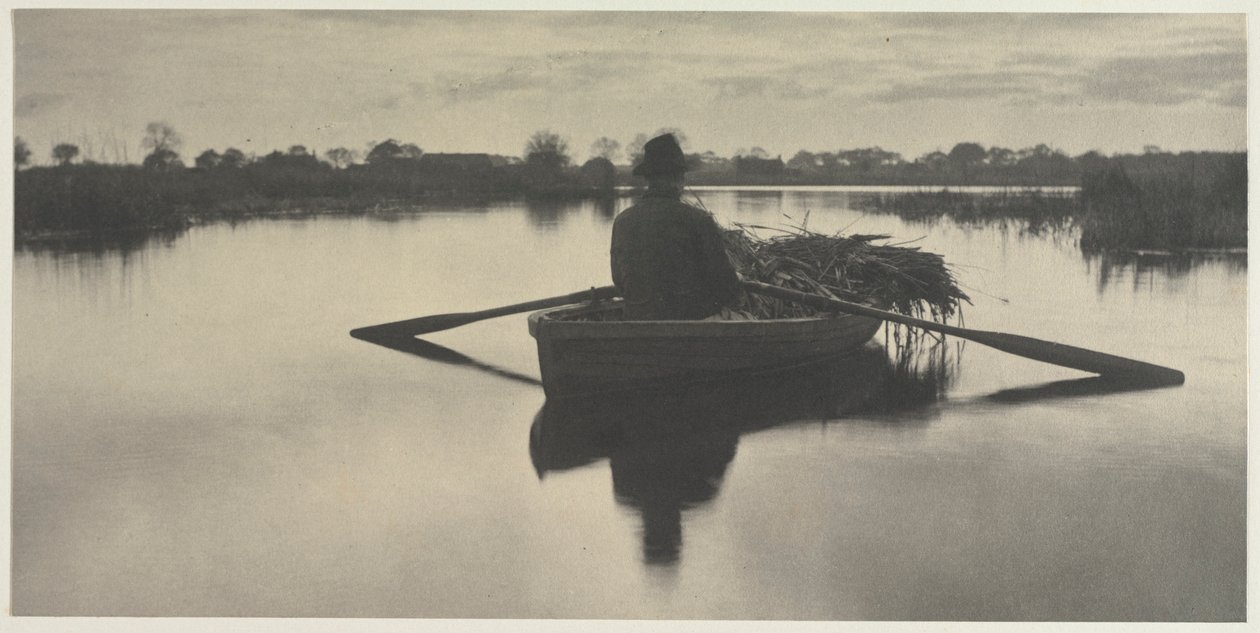 التجديف إلى المنزل Schoof-Stuff from Life and Landscape on the Norfolk Broads ، 1886 ، اللوحة XXI ، 1886. بواسطة بيتر هنري ايمرسون