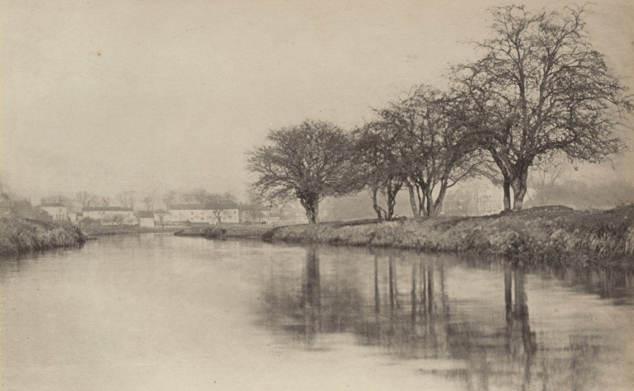 القرية الواقعة على ضفاف النهر ، 1890-1891 ، طبعت عام 1893. بواسطة بيتر هنري ايمرسون