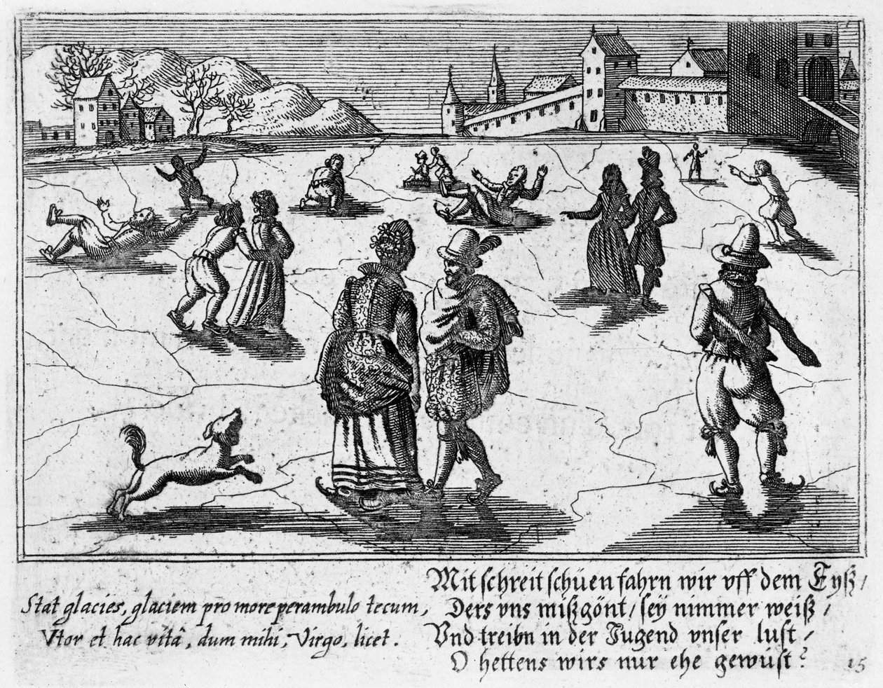 أزواج التزلج على الجليد ، c.1650 بواسطة الستائر بيتر الأول