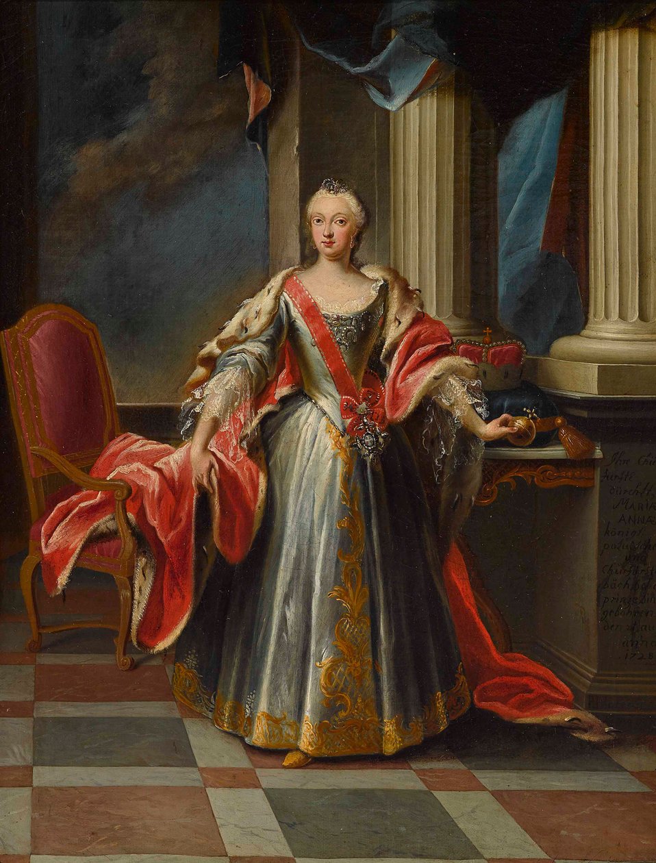 صورة ماريا آنا صوفيا ساكسونيا 1728-1797 ، ناخبة بافاريا. بواسطة بيتر جاكوب هورمانز