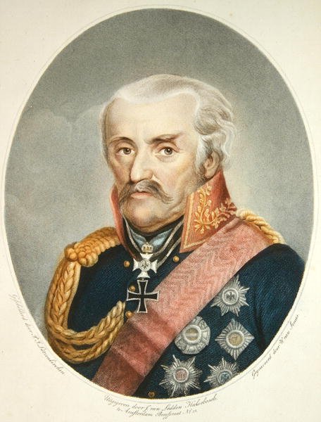 المشير الميداني الأمير فون بلوتشر (1742-1819) (نقش ملون) بواسطة بيتر جوزيف (بعد) Lutzenkirchen