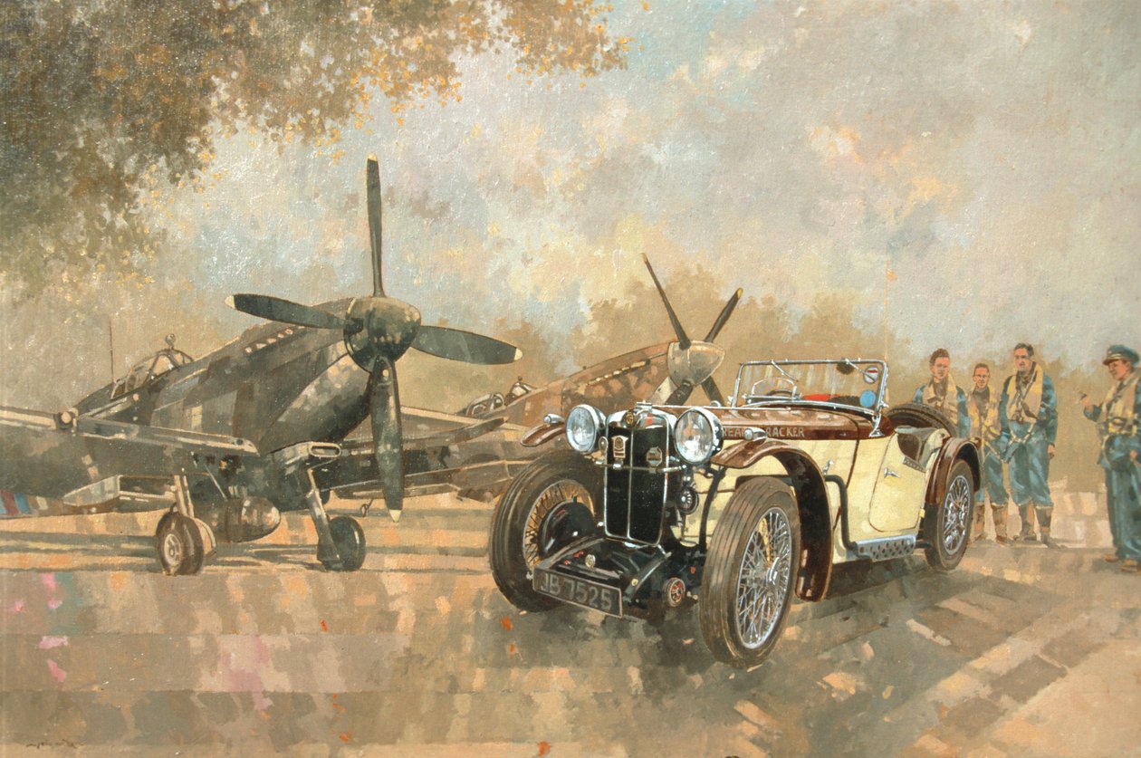 Cream Cracker MG 4 Spitfires (زيت على قماش) بواسطة بيتر ميللر