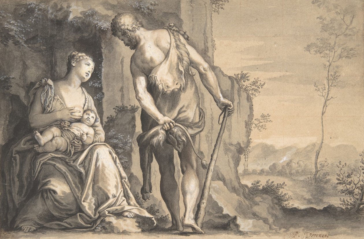 عائلة قايين ، كاليفورنيا. 1638-47. بواسطة بيتر أوليفر