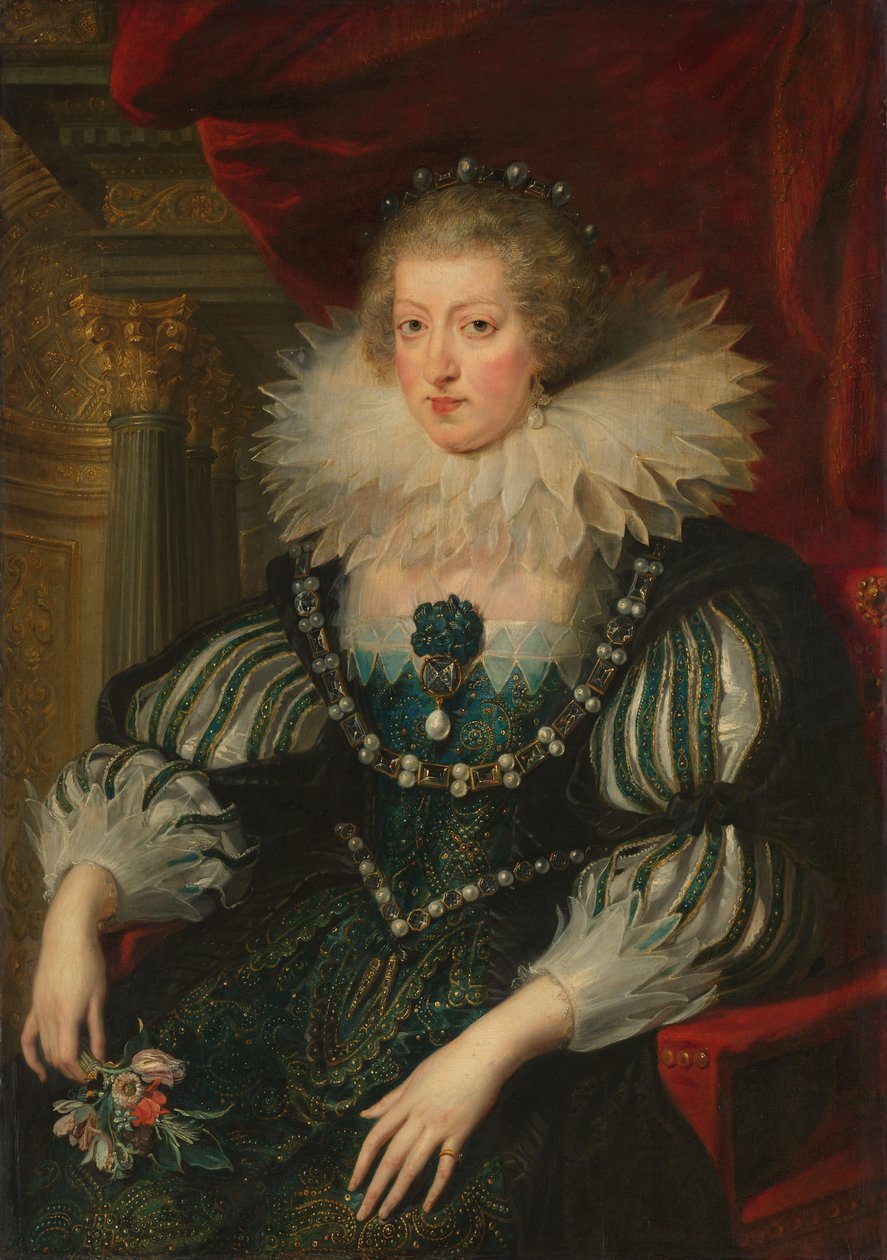صورة آن من النمسا (1601-1666) ، ملكة فرنسا بواسطة بيتر بول روبنز (ورشة عمل)
