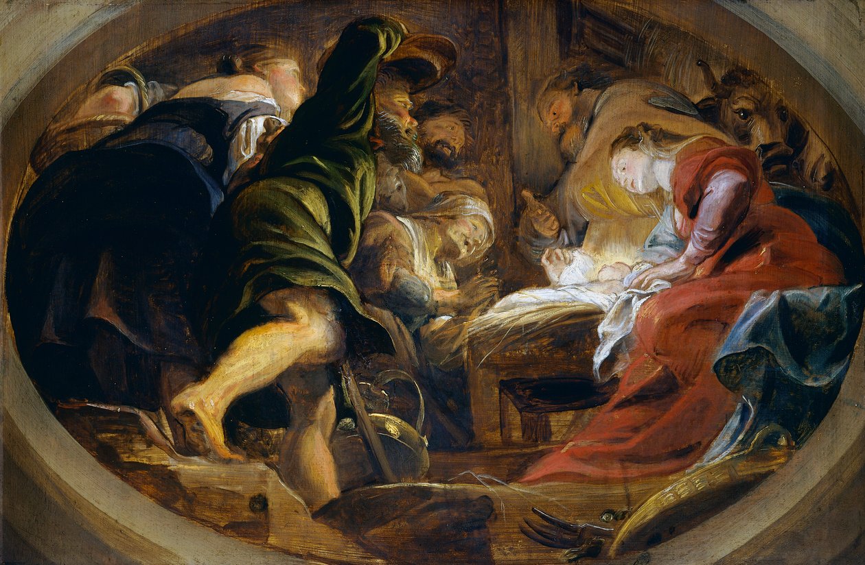 Adoration of the Shepherds (oil on canvas) بواسطة بيتر بول روبنز