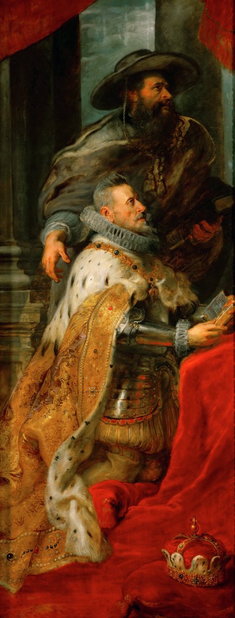 ألبرت دوتريش (1559-1621) - الأرشيدوق ألبرت السابع ملك النمسا. اللوحة الجانبية اليسرى من إلديفونسو ألتربيس - بيتر بول روبنز (1577-1640). زيت على خشب ، ج. 1630-1631. الأبعاد: 352 × 109 سم. متحف تاريخ الفن ، فيين بواسطة بيتر بول روبنز