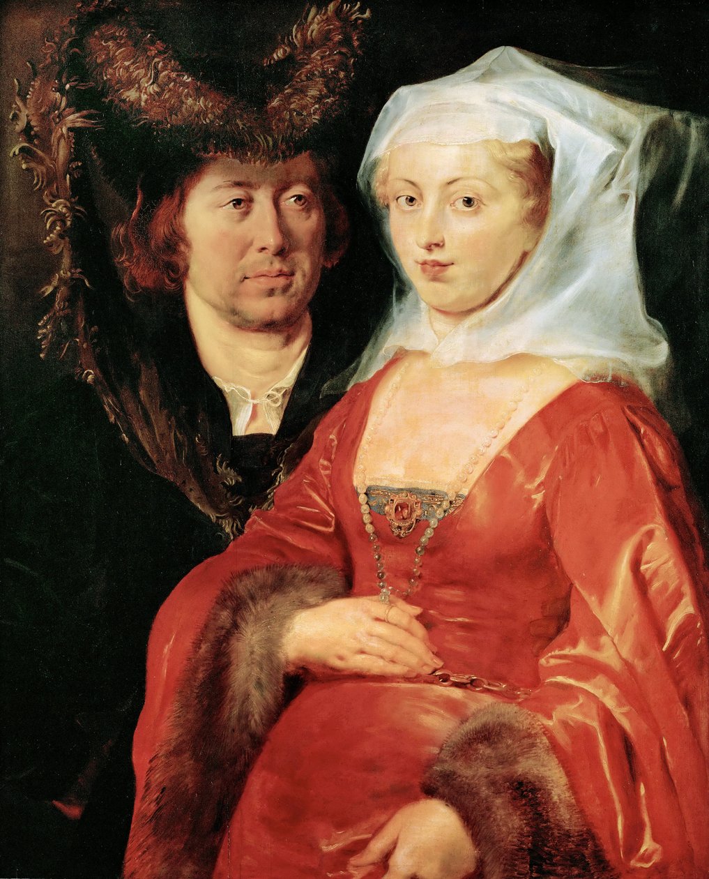 Ansegisel (Ansegise ، 613-622) و Sainte Begge (Begge d'Andenne ، توفي عام 693) - Ansegisus و Saint Begga - Peter Paul Rubens (1577-1640). زيت على خشب ، حوالي ١٦١٢-١٦١٥. الأبعاد: 94x76.8 سم. متحف تاريخ الفن ، فيينا بواسطة بيتر بول روبنز