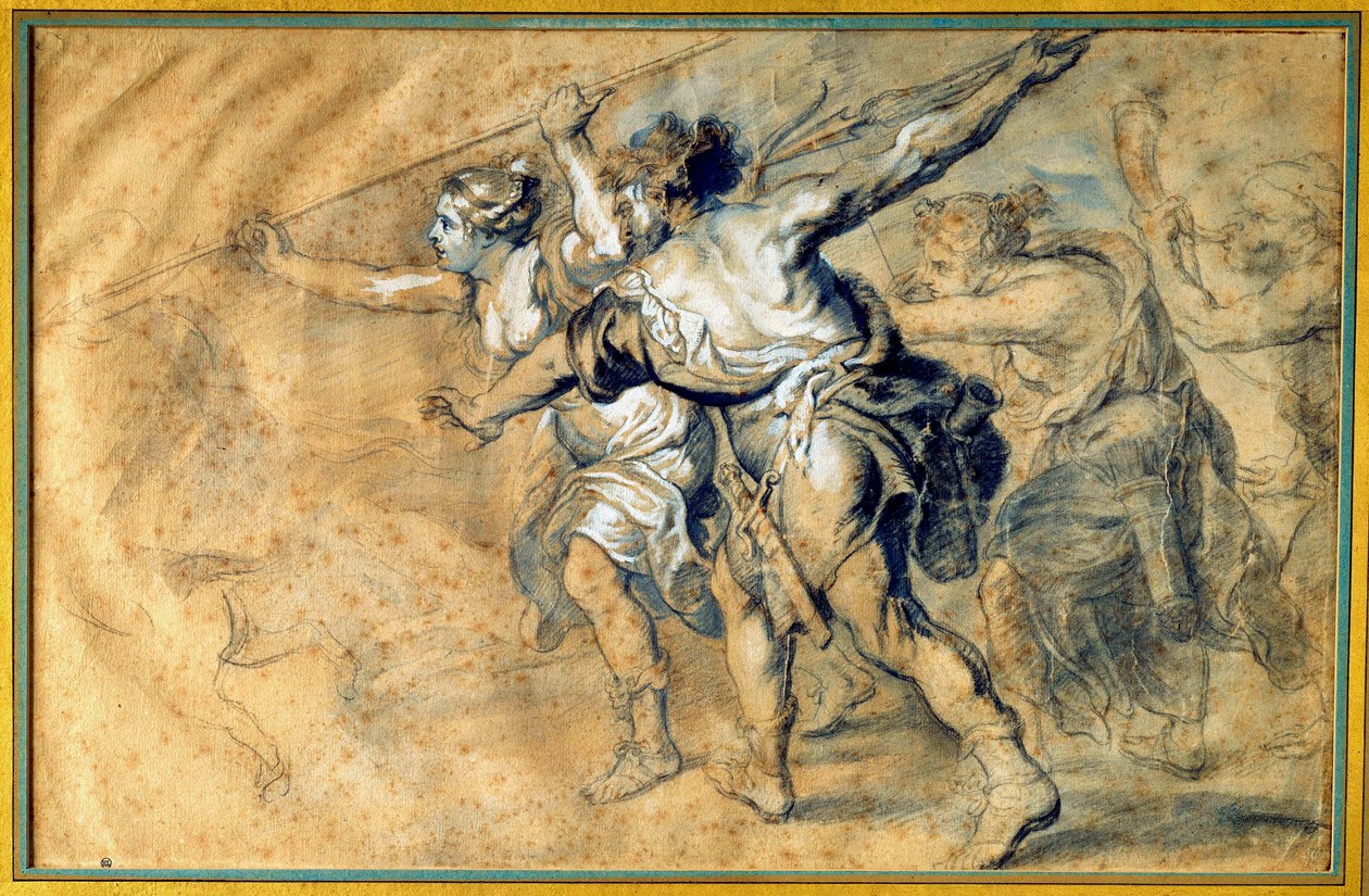 أتالانتي وميليجر. رسم بيير بول (بيير بول) روبنز (أو بيتر بول أو بيتروس بولوس) (1577-1640) إي سي. Flam بواسطة بيتر بول روبنز