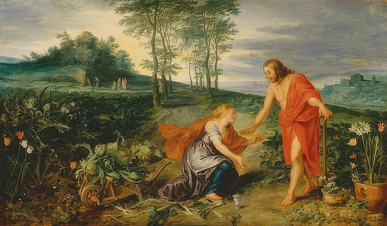 يظهر المسيح لمريم المجدلية في صباح عيد الفصح (نولي لي طنجة). حوالي 1626 بواسطة بيتر بول روبنز