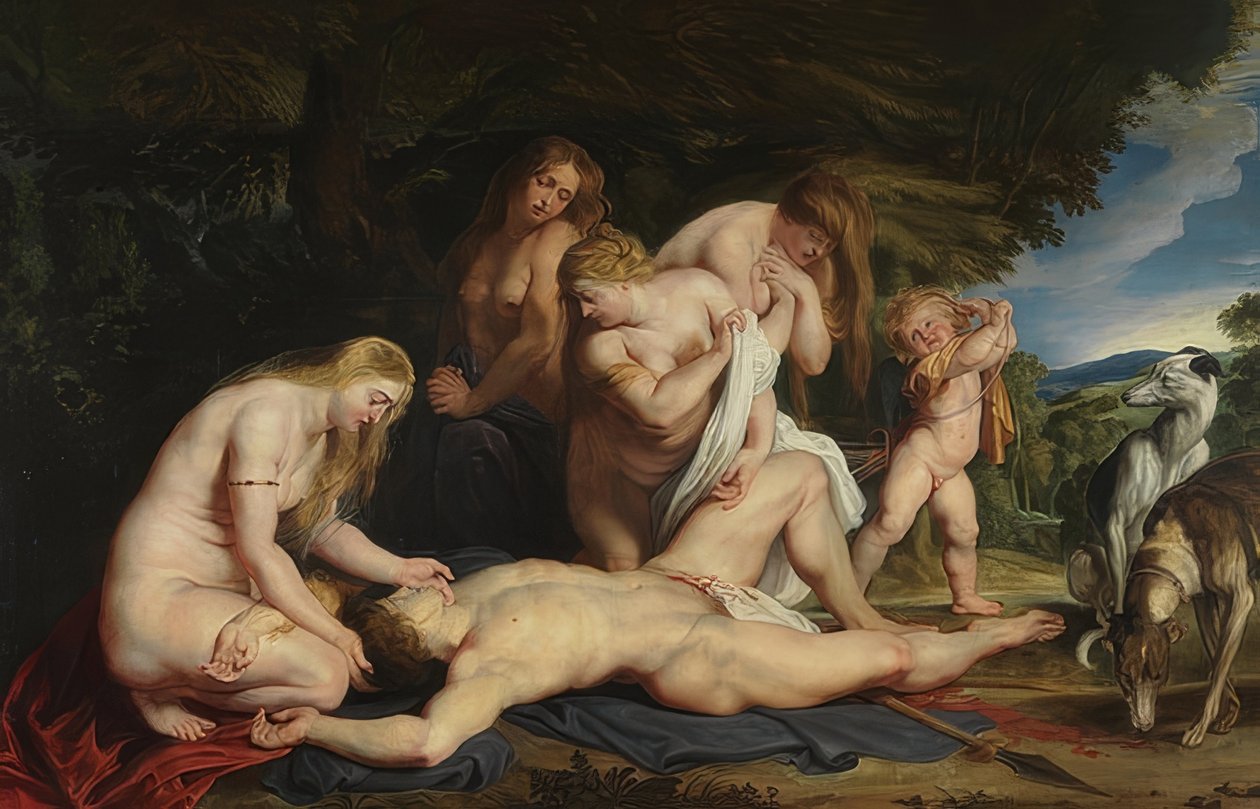 وفاة أدونيس (تنعي فينوس أدونيس). حوالي 1614 بواسطة بيتر بول روبنز