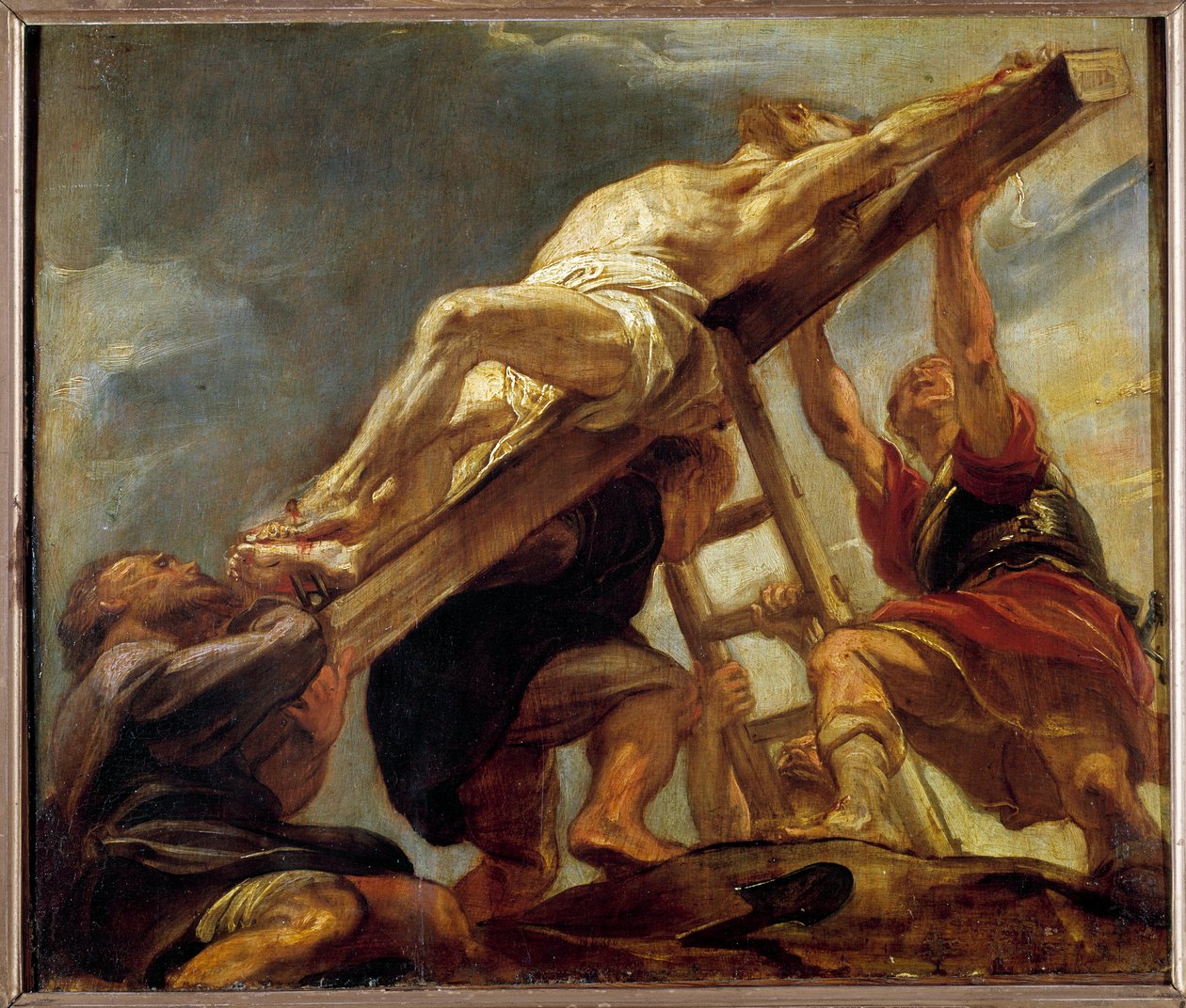 ارتفاع الصليب (رسم تخطيطي لمقصورة سقف كنيسة اليسوعيين في أنتويرب) رسم بيير بول (بيير بول) روبنز (أو بيتر بول أو بيتروس بولوس) (1577-1640) 1620 صن. 0،32 × 0.37 م. بواسطة بيتر بول روبنز