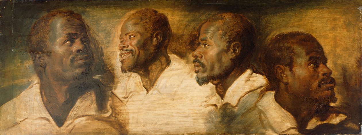 أربع دراسات لرأس الذكر ، 1617-1620 بواسطة بيتر بول روبنز
