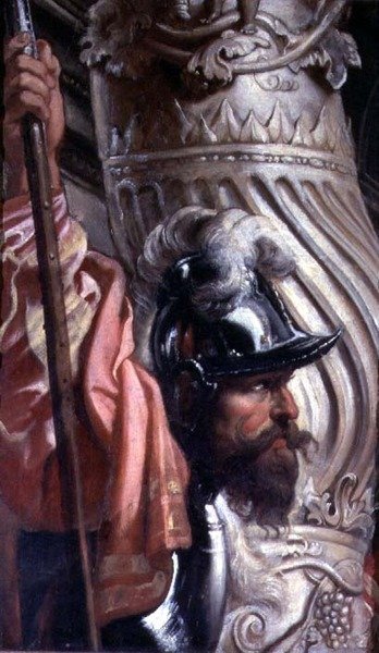 Halberdier ، جزء من عائلة Gonzaga في العشق للثالوث (تفاصيل 78804) بواسطة بيتر بول روبنز