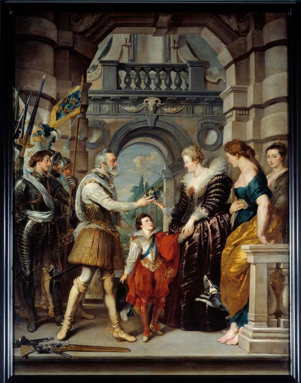 غادر هنري الرابع (1543-1610) للحرب الألمانية وعهد إلى الملكة ماري من مديسي (1573-1642) حكومة مملكته في 20 مارس بواسطة بيتر بول روبنز