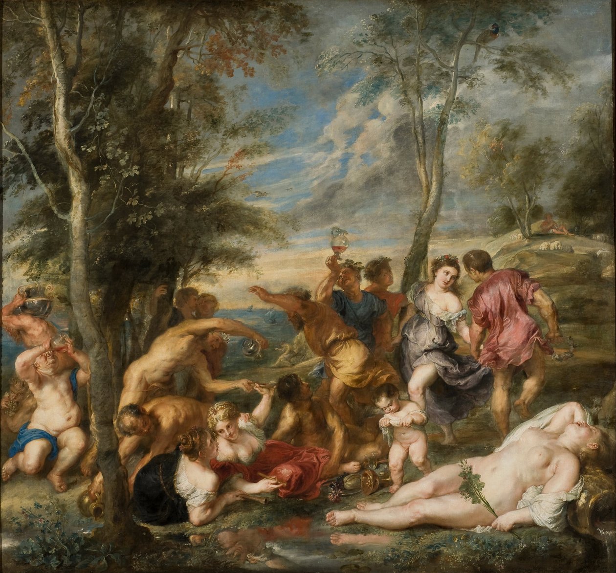 La Bacchanale des Andriens (et Ariane endormie) - The Bacchanal of the Andrians - Rubens ، Pieter Paul (1577-1640) - 1630s - زيت على قماش - 200x215 - Nationalmuseum Stockholm بواسطة بيتر بول روبنز