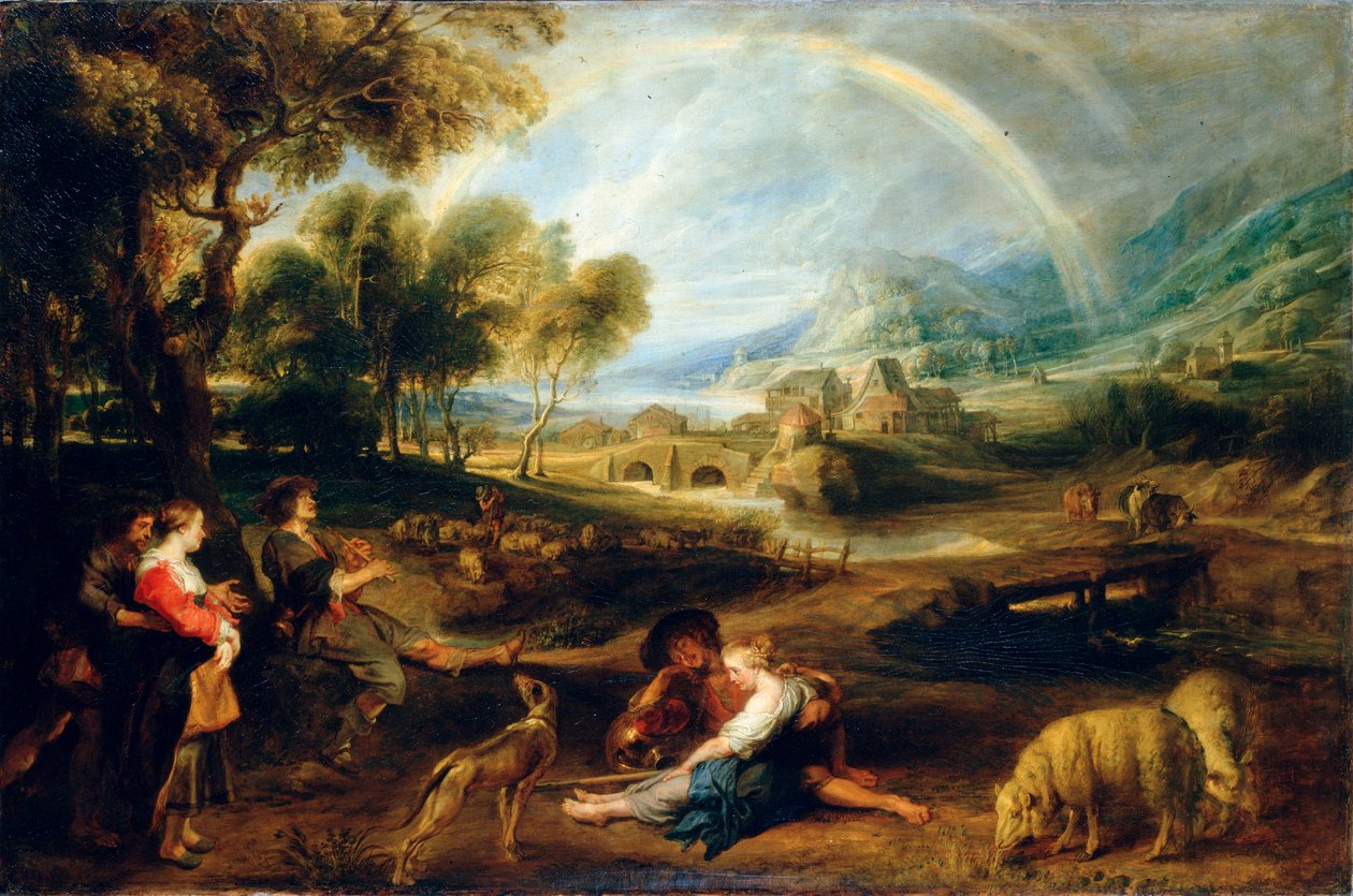 المناظر الطبيعية مع قوس قزح ، أوائل 1630s. بواسطة بيتر بول روبنز