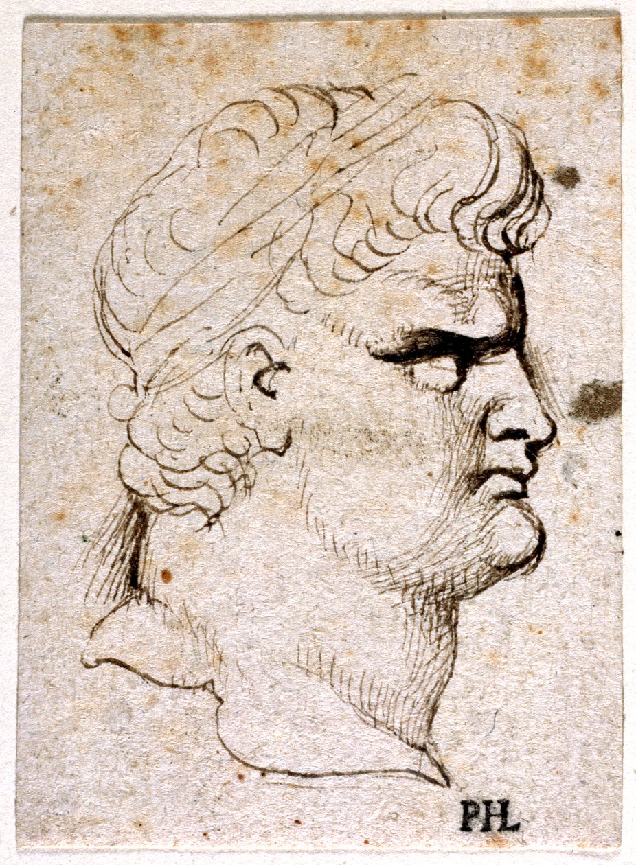 Nero, from ten drawings of eight of the first twelve Caesars, after Giovanni da Cavino