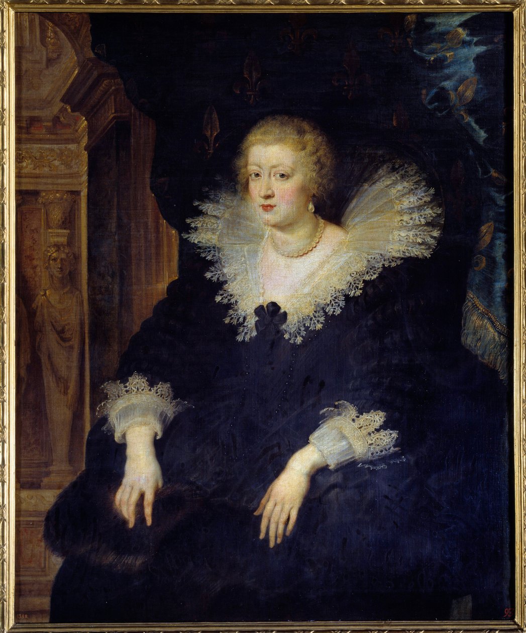 صورة آن من النمسا ، ملكة فرنسا (1601-1666) زوجة لويس الثالث عشر (1601-1643) لوحة بيتر بول (بيير بول) روبنز (أو بيتر بول أو بيتروس بولوس) (1577-1640) (ec.flam ) 1625 شمس. 1،29x1،06 م مدريد ، متحف دو برادو بواسطة بيتر بول روبنز