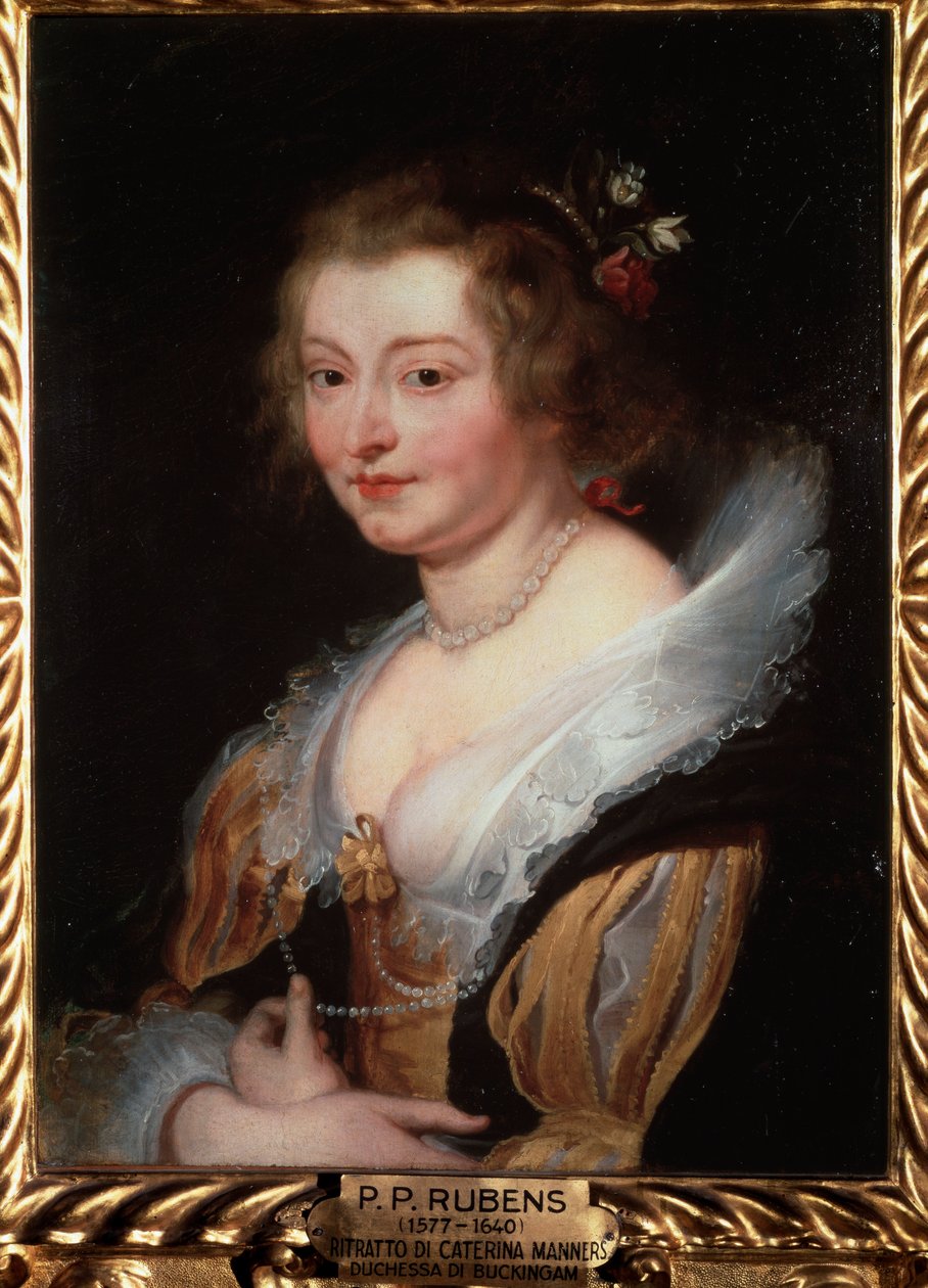 صورة لكاثرين مانرز ، دوقة باكنغهام - زيت على لوح ، 1625-1629 بواسطة بيتر بول روبنز
