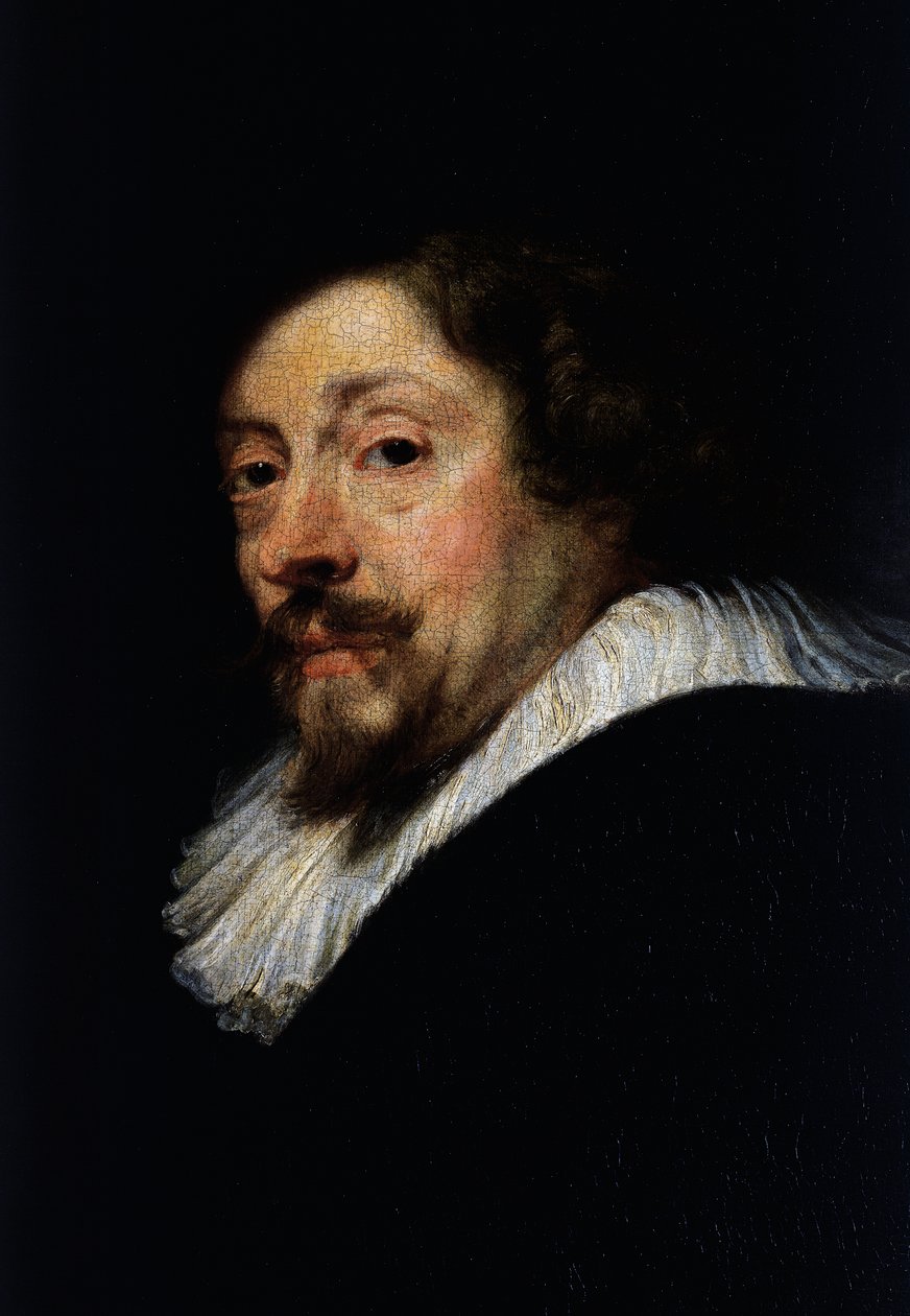 Self portrait, detail, c.1638 (oil on canvas) بواسطة بيتر بول روبنز