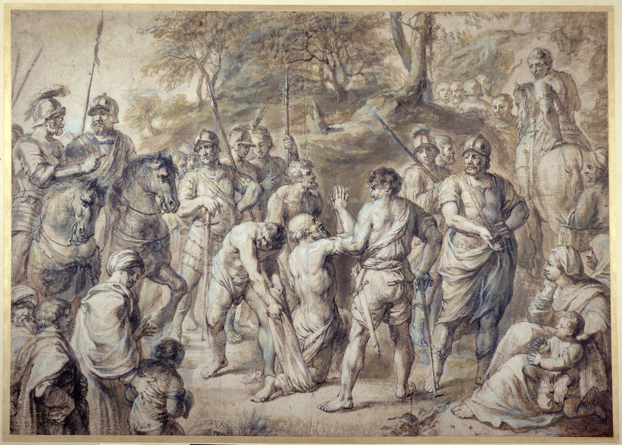 St Andrew led to martyrdom (pen & ink with wash on paper) بواسطة بيتر بول روبنز