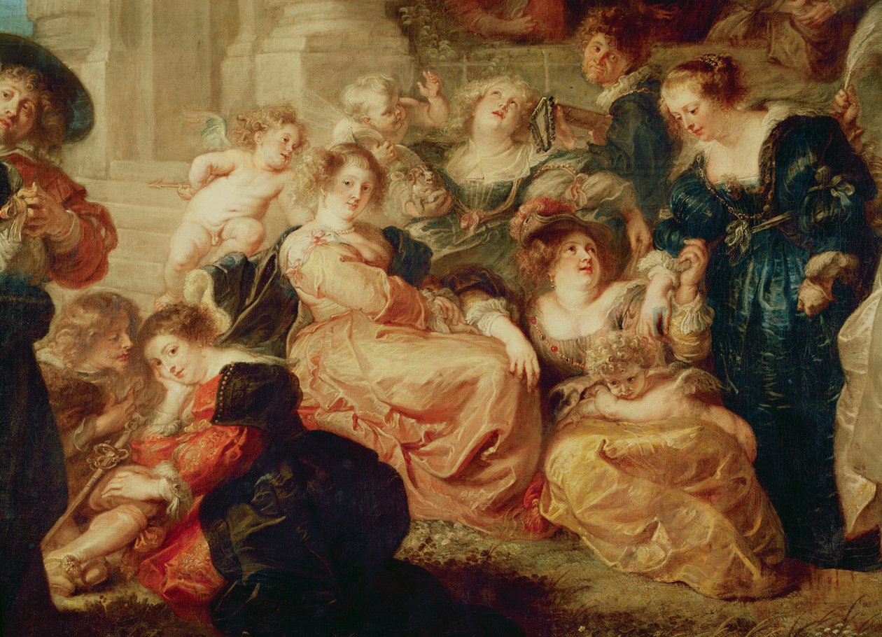 جنة الحب (تفاصيل المجموعة مع زوجة روبنز ، Hél ène Fourment) ، c.1638 بواسطة بيتر بول روبنز