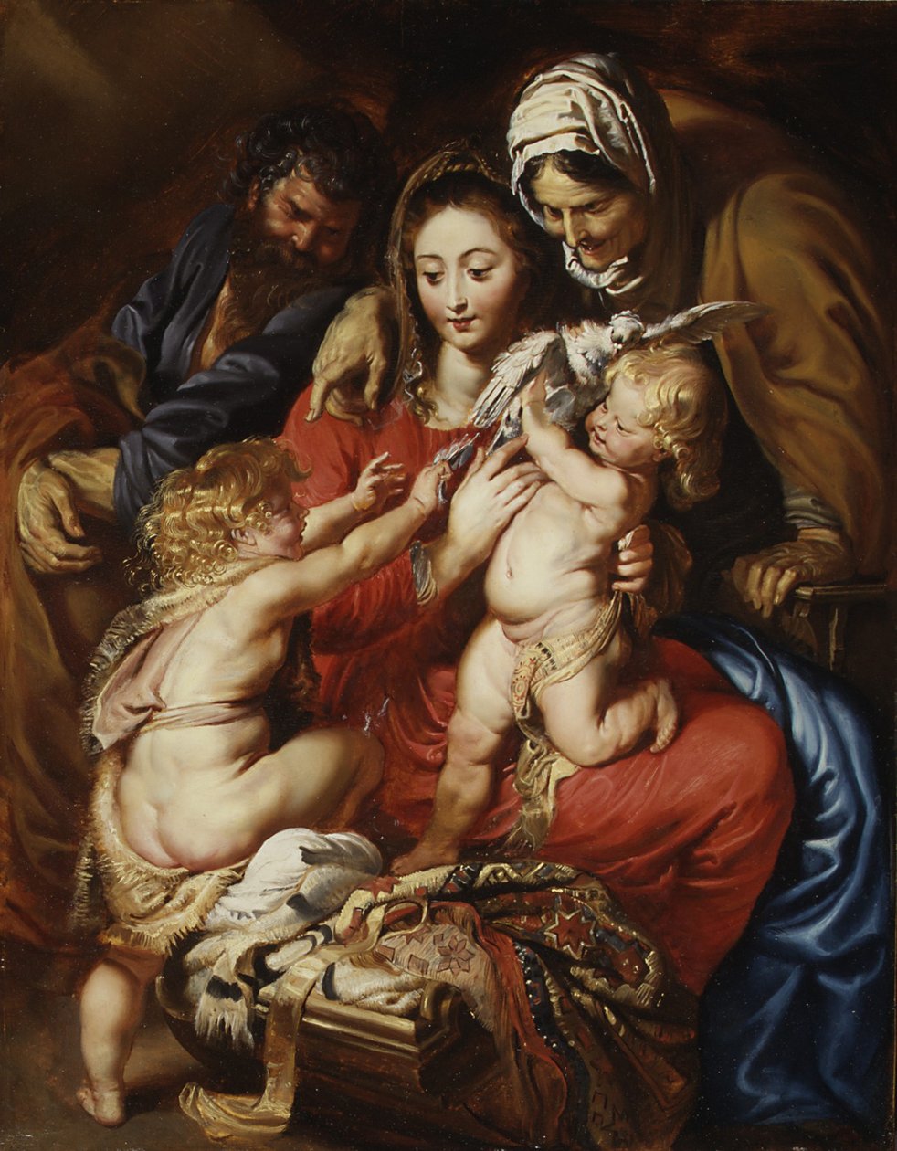 العائلة المقدسة مع القديسة إليزابيث والقديس يوحنا وحمامة ، c.1608-9 بواسطة بيتر بول روبنز