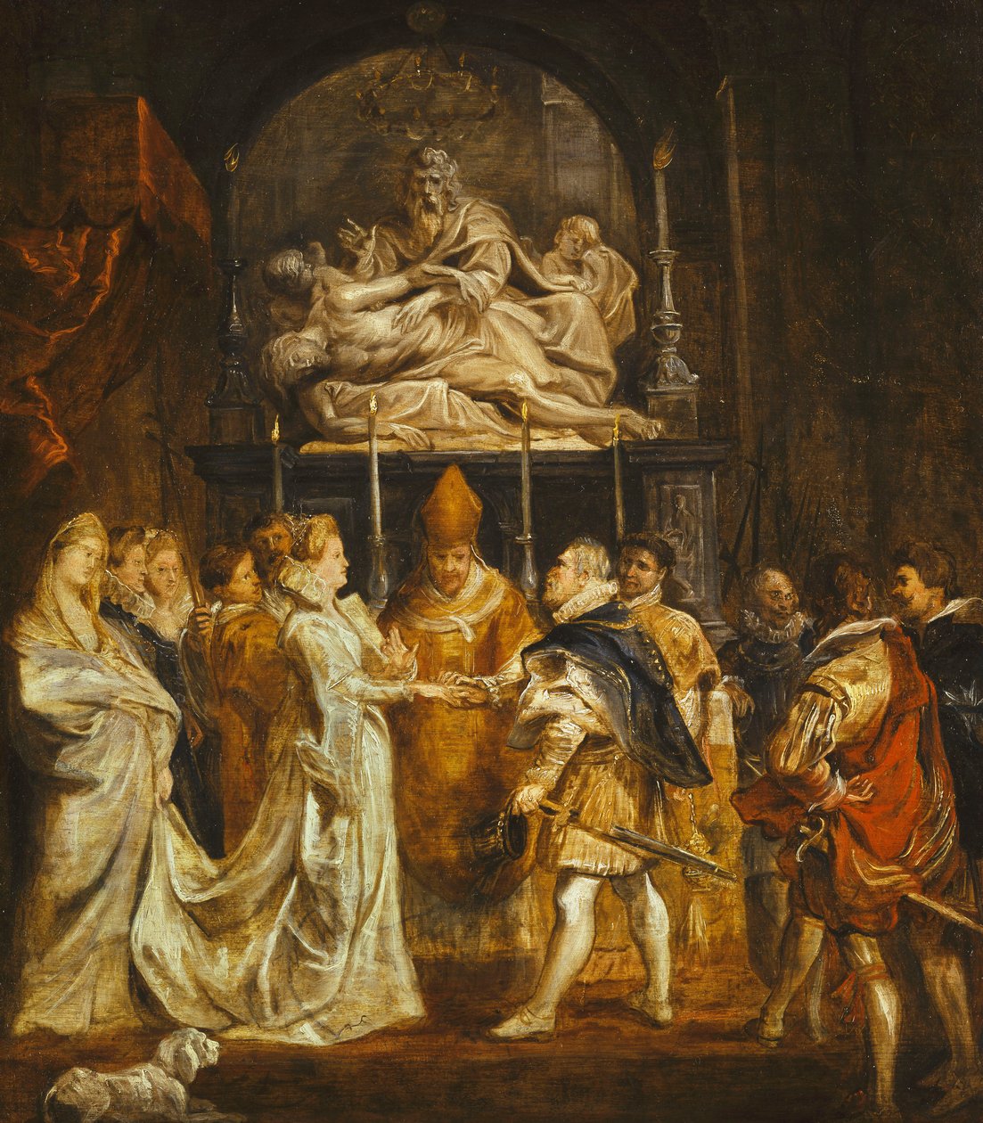The Marraige by Proxy of Princess Maria de "Medici and King Henry IV of France in the Duomo، Florence، 5 October 1600، بواسطة بيتر بول روبنز