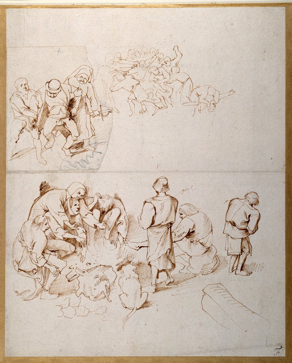 Three peasant scenes (pen & ink on paper) بواسطة بيتر بول روبنز
