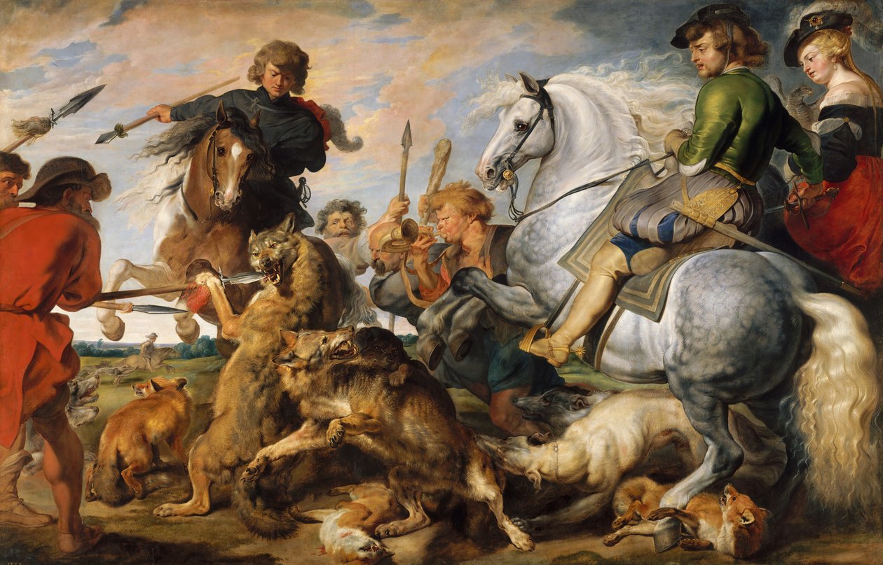 الذئب وفوكس هانت ، كاليفورنيا. 1616. بواسطة بيتر بول روبنز