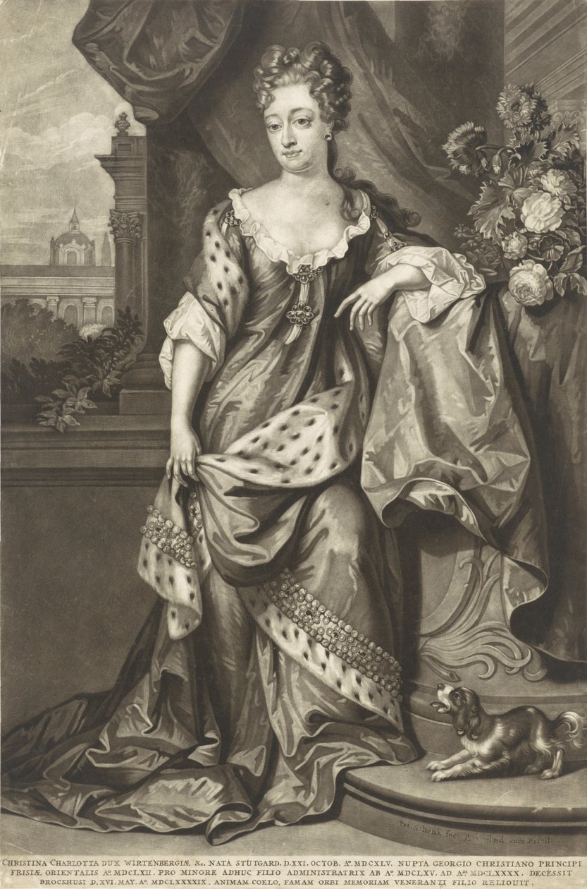 كريستين شارلوت من فورتمبيرغ 1645-1699 ، أميرة إيست فريزيا ، حوالي 1699. بواسطة بيتر شينك