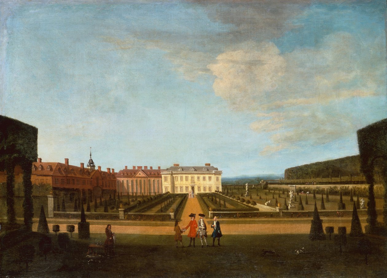 منظر للحديقة والقاعة الرئيسية في Winchendon House بواسطة بيتر تيليمانز
