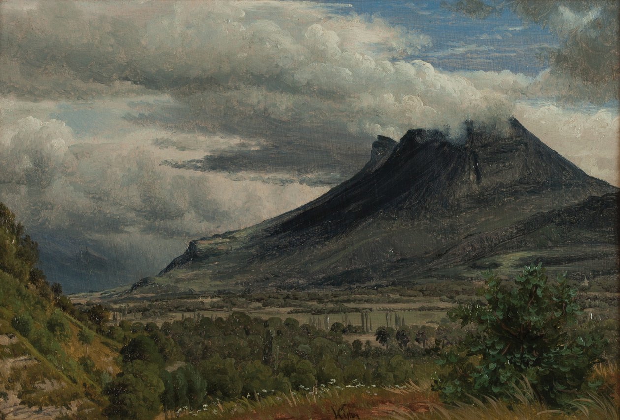 كتلة جرانييه ، منظر مأخوذ من Cluse de Chambéry 1850 زيت على ورق بواسطة بيتر فيلهلم كارل كين