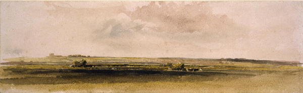 صناعة القش في Lidcolnshire Wolds (ألوان مائية على ورق) بواسطة بيتر دي وينت