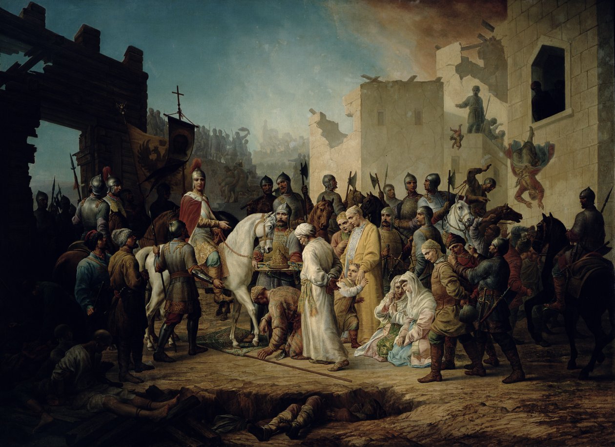 القيصر إيفان الرابع قهر قازان في 1552 ، 1894 بواسطة بيتر ميخائيلوفيتش شمشين