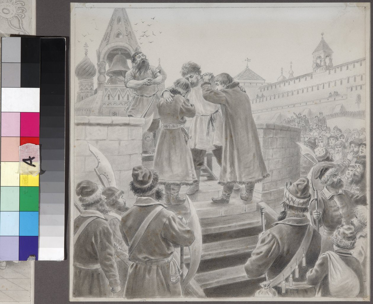 رسم توضيحي للقصيدة أغنية التاجر كلاشينكوف بقلم M.Lermontov par Korovin ، Pyotr Ivanovich (1857-1919) ، - قلم رصاص على ورق - متحف ولاية ليرمونتوف ترخاني بواسطة بيتر كوروفين
