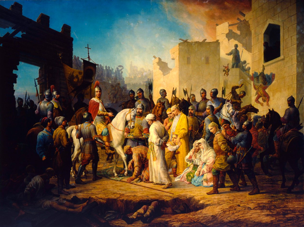 القيصر إيفان الرابع قهر قازان في 1552 ، 1894 بواسطة بيتر ميخائيلوفيتش شمشين
