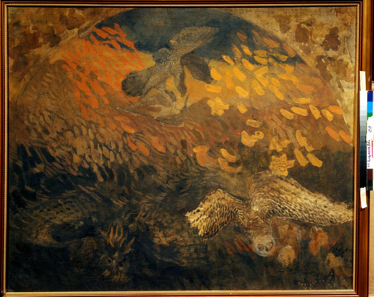 "La nuit" (الليل) Peinture de Pyotr Savvich Utkin (1877-1934) تمبرا على قماش 1904 Dim 103x124 cm مجموعة خاصة بواسطة بيتر ساففيك أوتكين