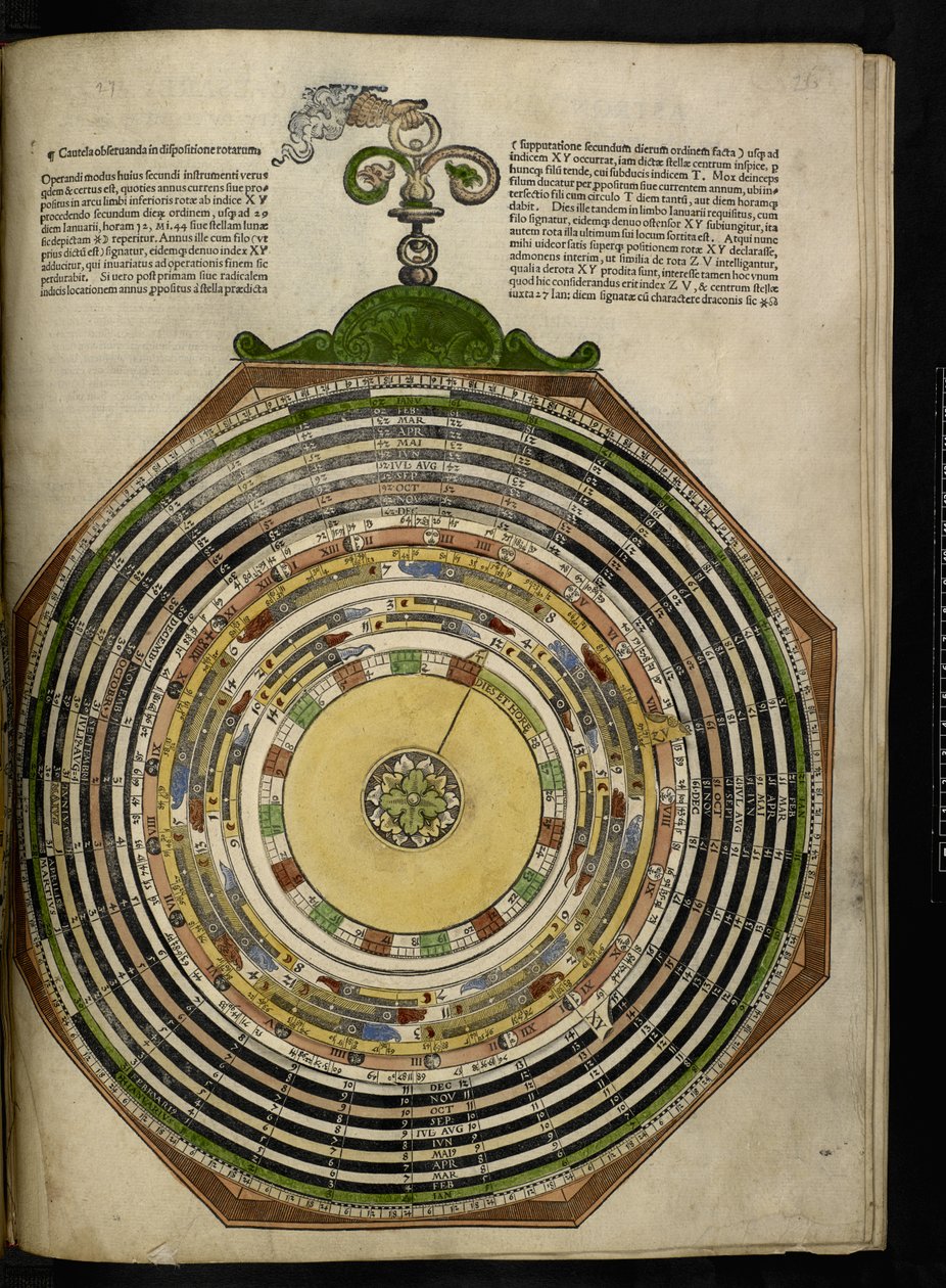 الخرائط C.6.d.5. f.27r Volvelle "Astronomicum Caesareum ..." بواسطة بطرس (بعد) أبيانوس