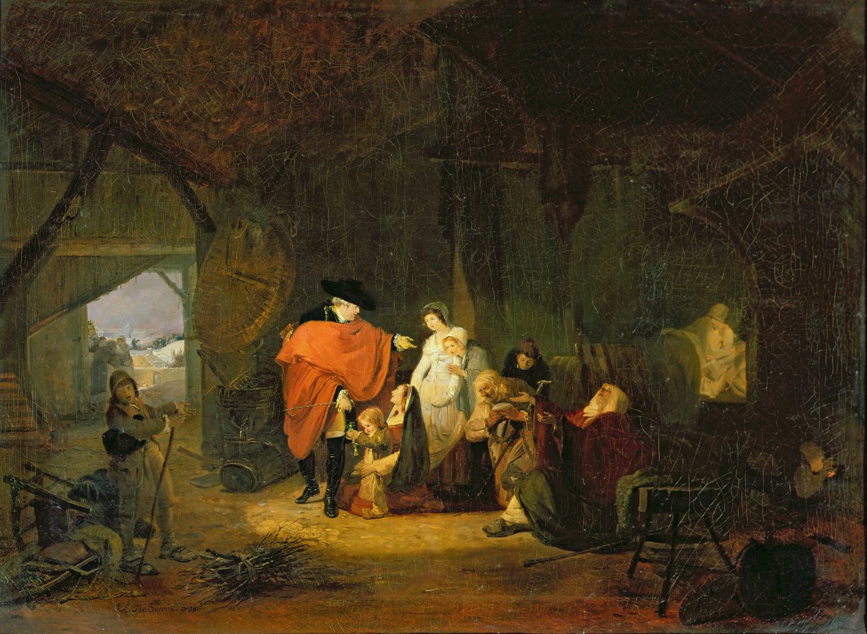 لطف لويس السادس عشر (1754-93) خلال شتاء 1784 ، 1785 بواسطة فيليبيرت لويس ديبوكورت