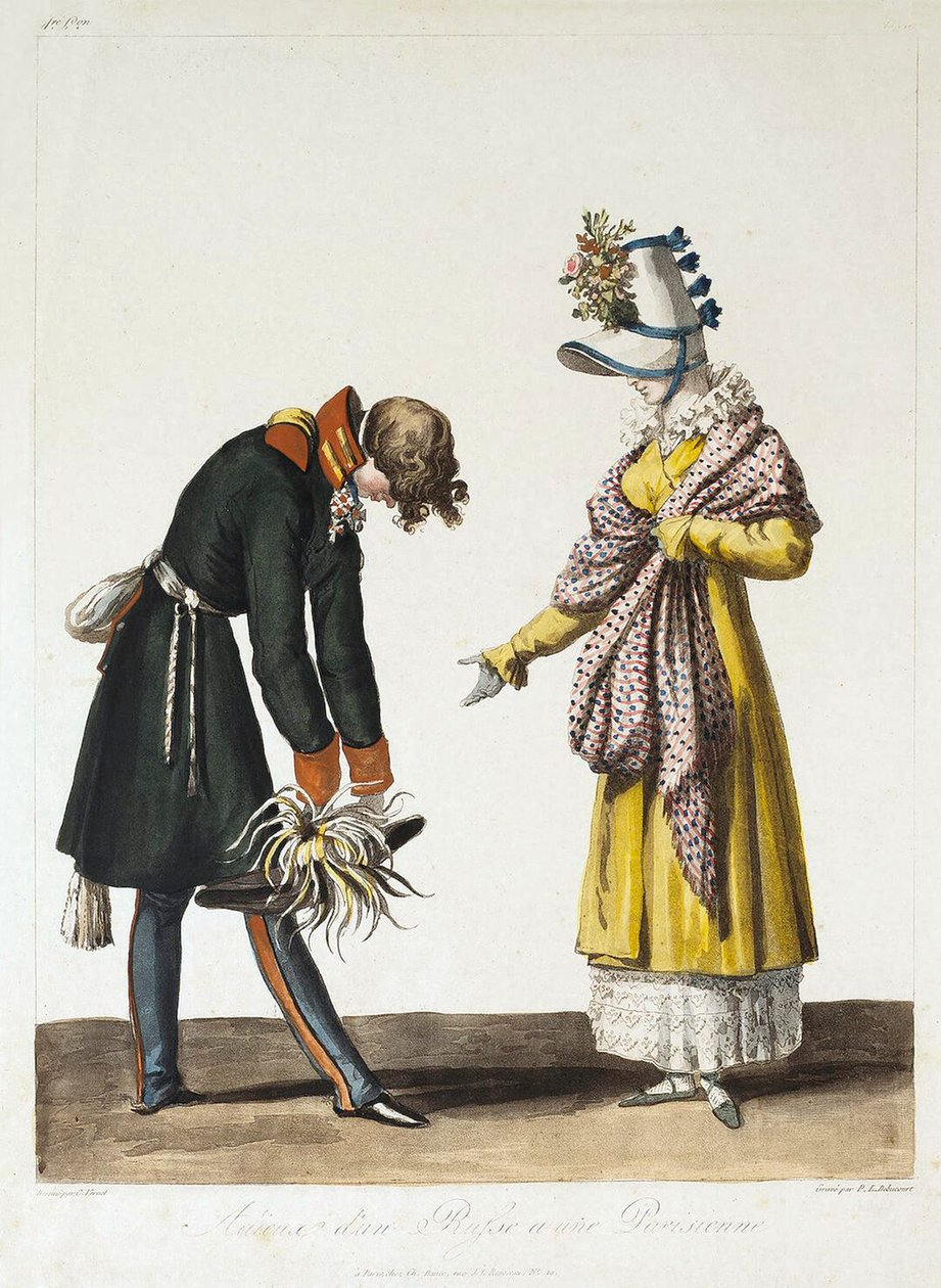 فراق ضابط روسي مع امرأة باريسية ، 1816. بواسطة فيليبيرت لويس ديبوكورت