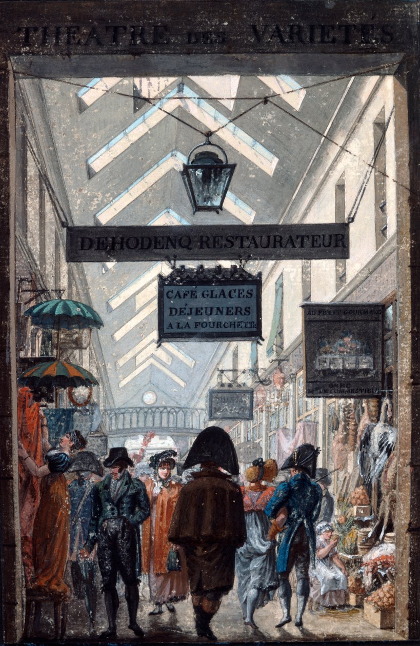 The Arcade des Panoramas في باريس ، 1807 بواسطة فيليبيرت لويس ديبوكورت