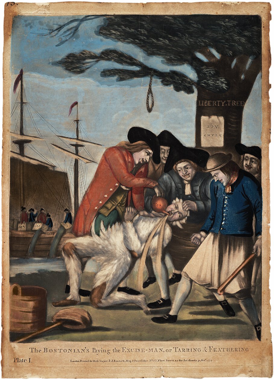The Bostonian&39;s Paying the Excise-man or or Tarring and Feathering ، 1774 (نقش يدوي) بواسطة فيليب داو