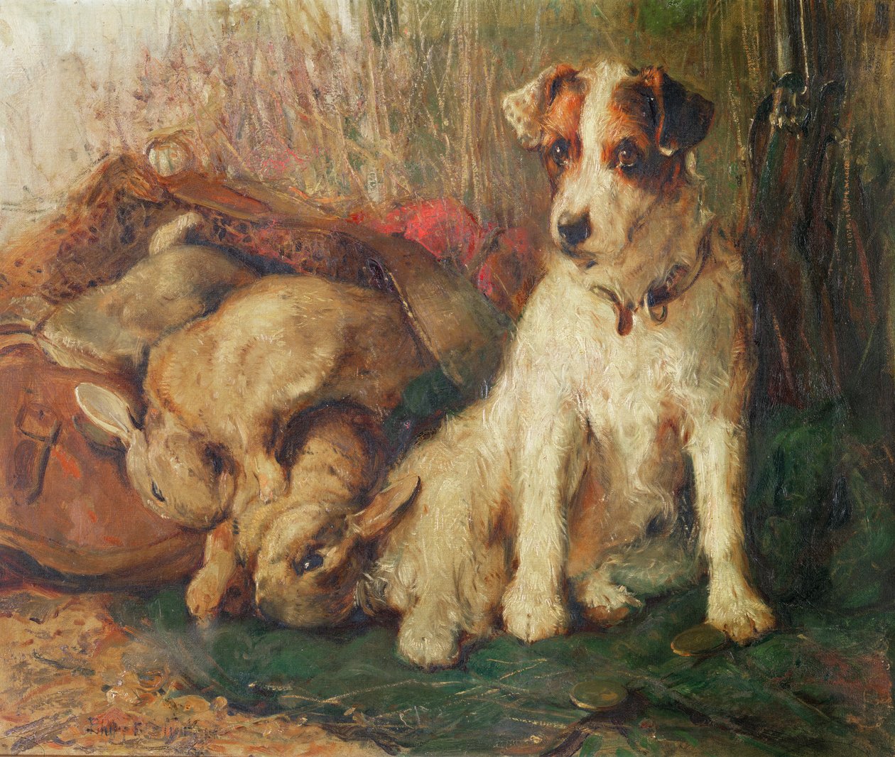 اليسار في تهمة - A Fox Terrier مع لعبة بواسطة فيليب يوستاس ستريتون