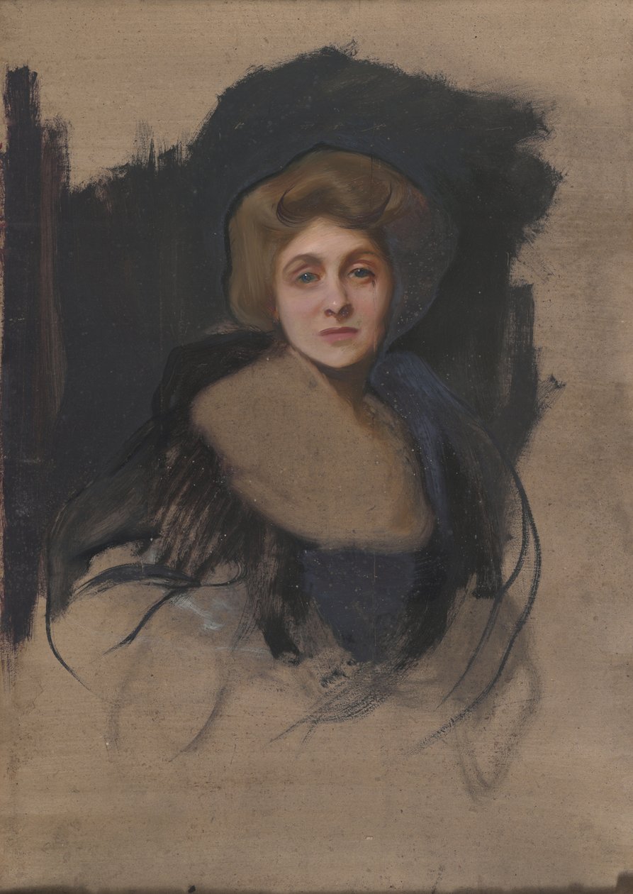 رسم تخطيطي لـ Portrait of the Viscountess Lee of Fareham (ظهر) بواسطة فيليب أليكسيوس دي لازلو