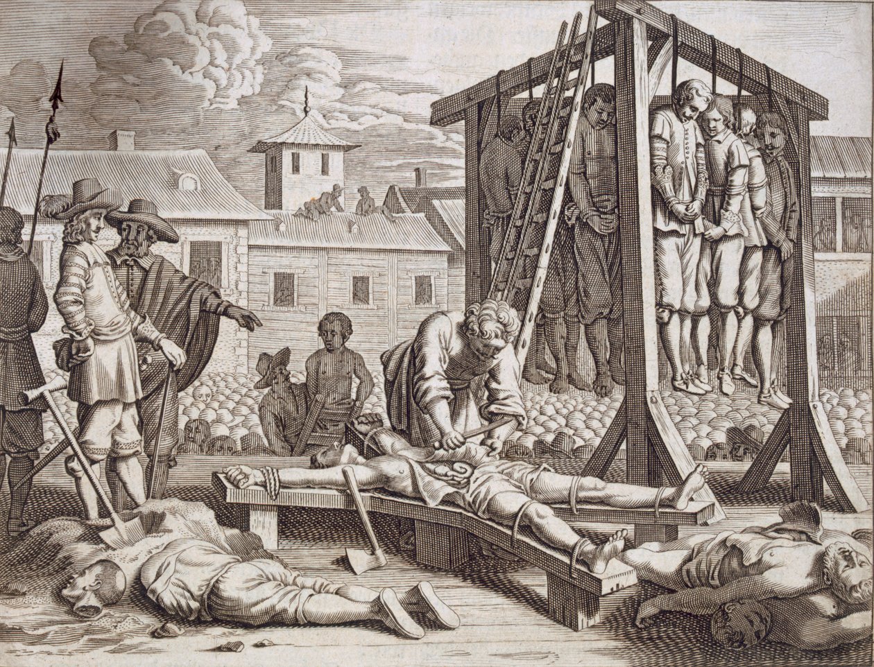 الشنق والتعذيب، حانة. 1672. بواسطة فيليب بالدايوس