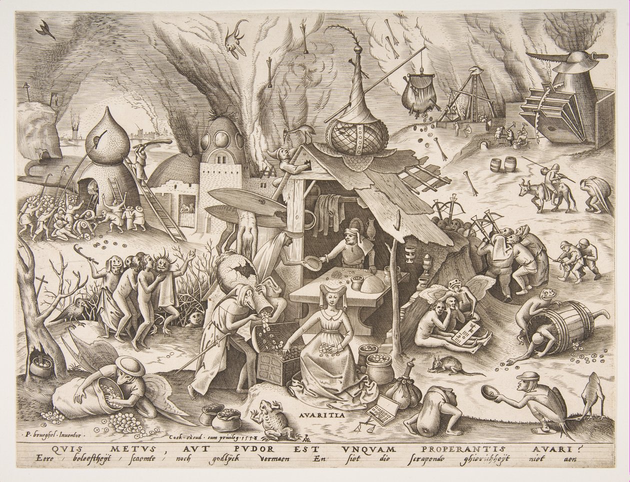 Avarice Avaritia من سلسلة The Seven Deadly Sins ، 1558. بواسطة فيليب جالي