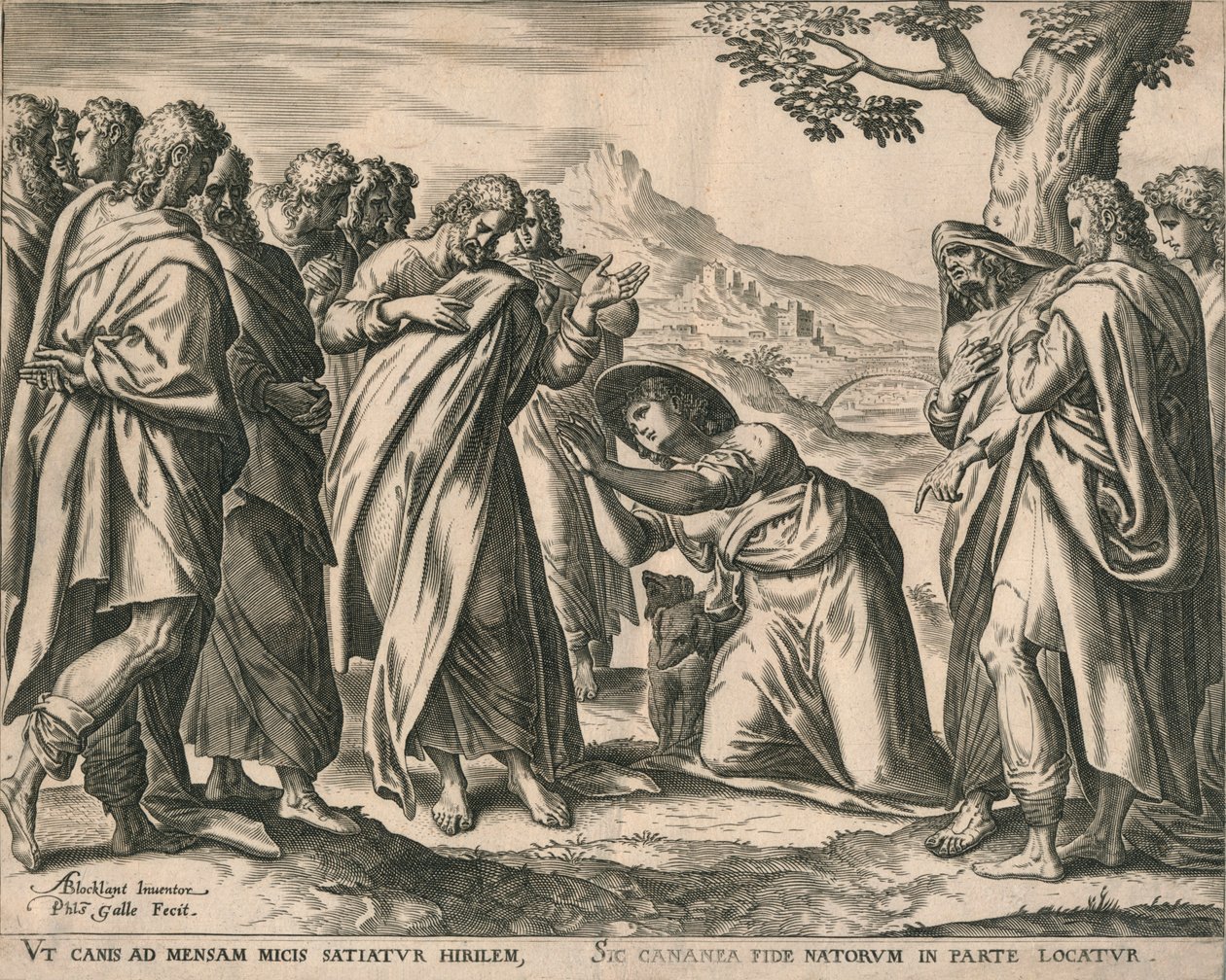 المسيح وامرأة كنعان ، c1577-1579. بواسطة فيليب جالي