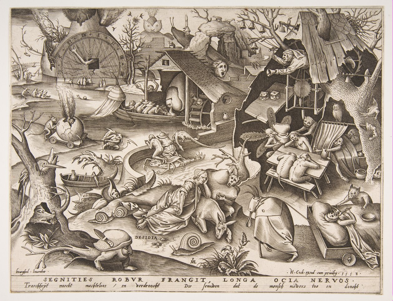 Sloth Desidia ، من سلسلة The Seven Deadly Sins ، 1558. بواسطة فيليب جالي